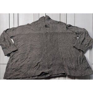 Pure Energy Womens 3X Open Front Heather Gray Cardigan Sweater Lightweight Cover